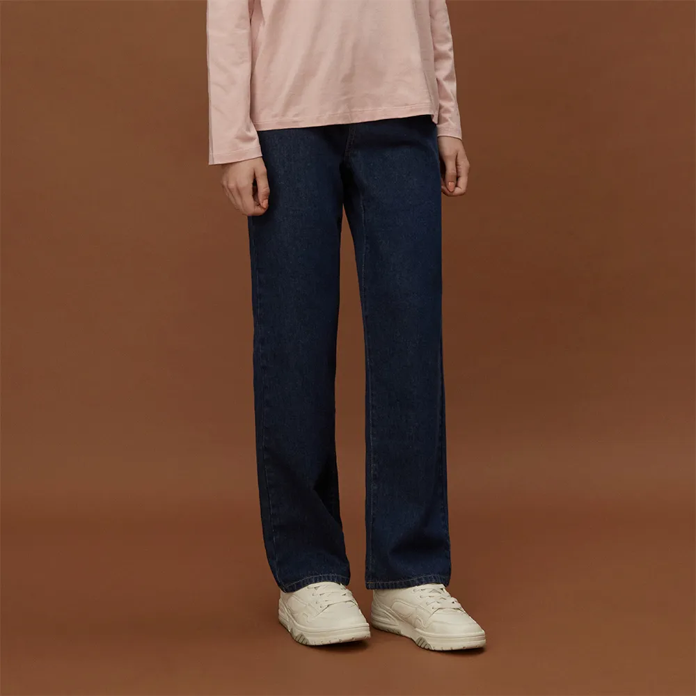 GIORDANO 女裝直筒牛仔褲 刷毛蓄暖系列-41 深藍 歷史價格詳細信息