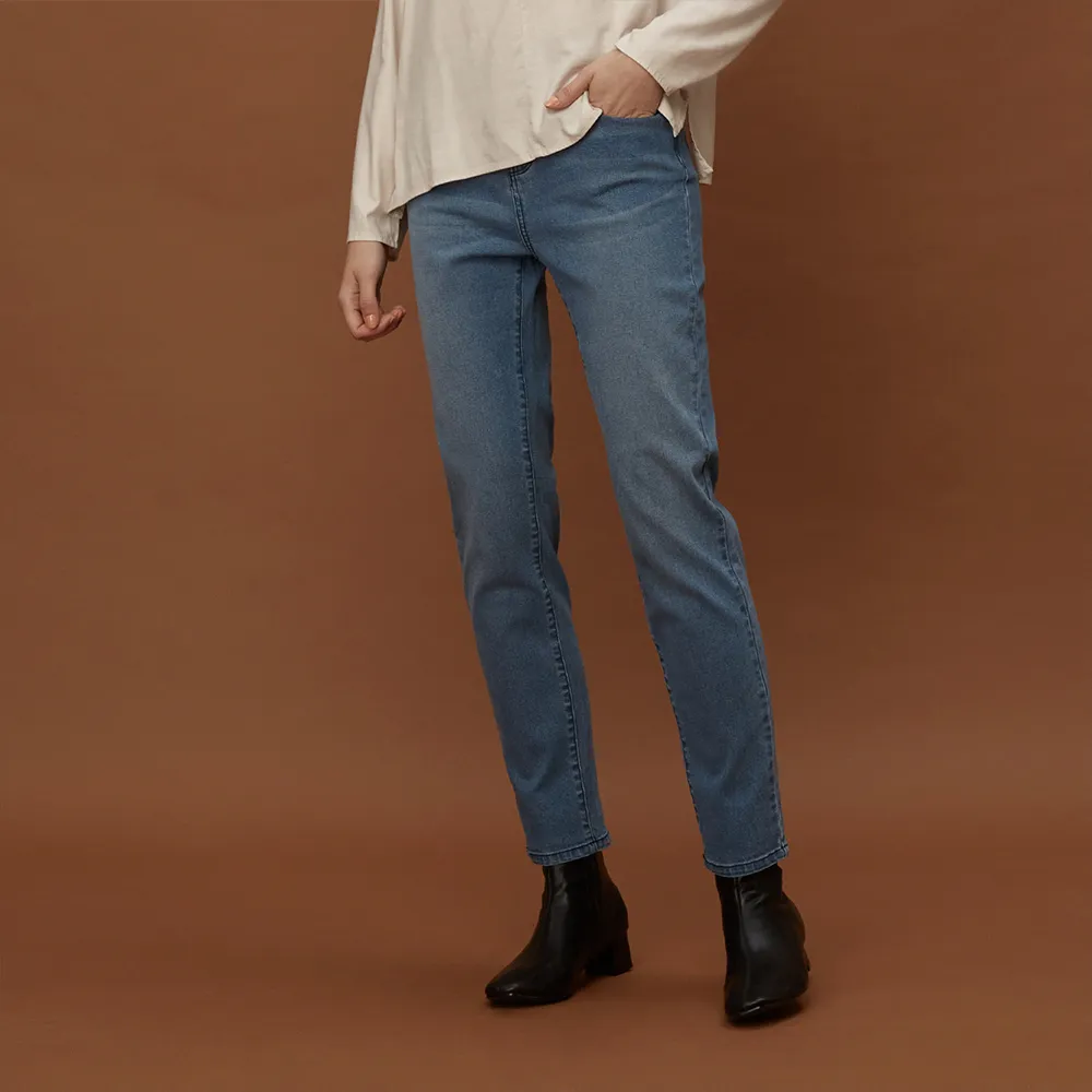 GIORDANO 女裝彈力中腰貼身牛仔褲-76 中藍 歷史價格詳細信息