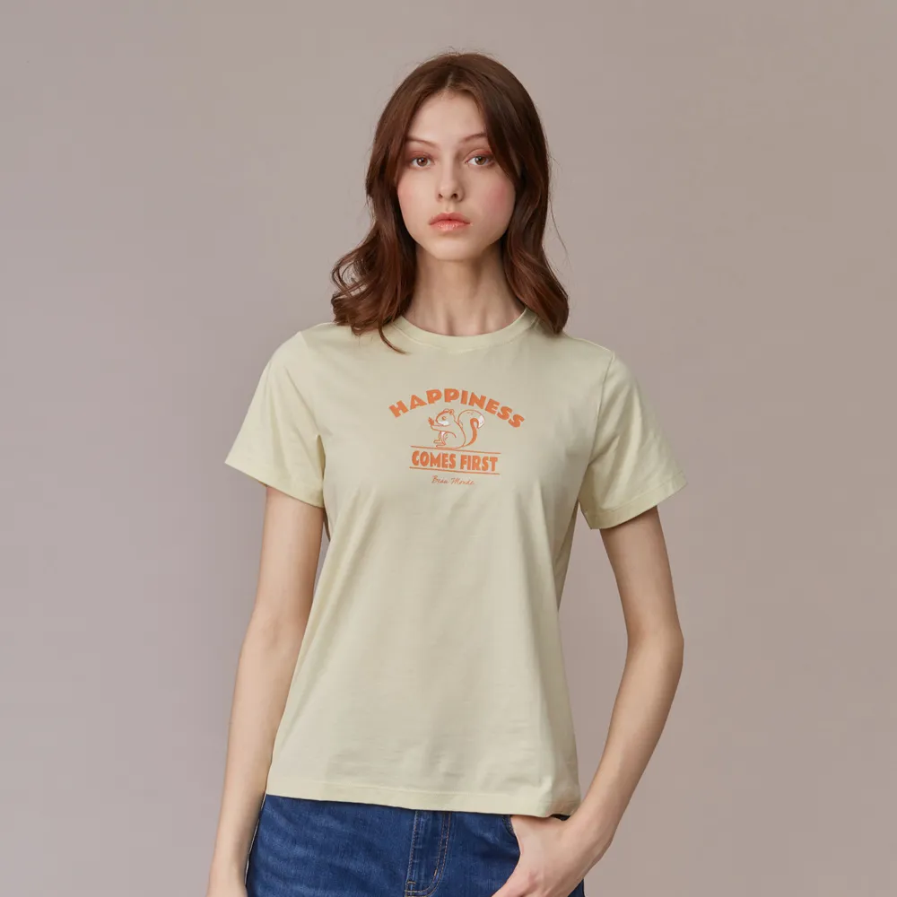 GIORDANO 女裝松鼠印花上衣-07 海霧色 歷史價格詳細信息