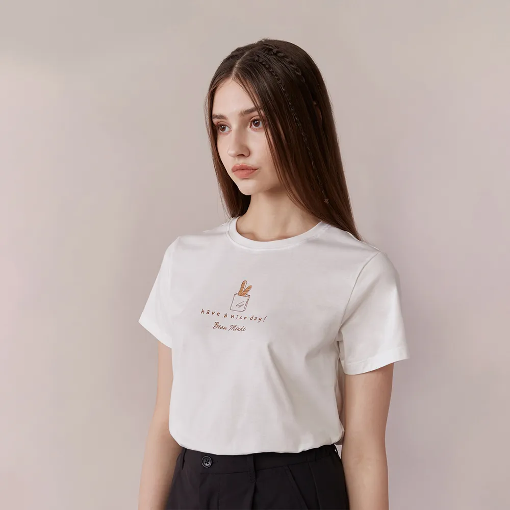 GIORDANO 女裝印花上衣 INTERESTING LIFE系列-01 皎白 歷史價格詳細信息