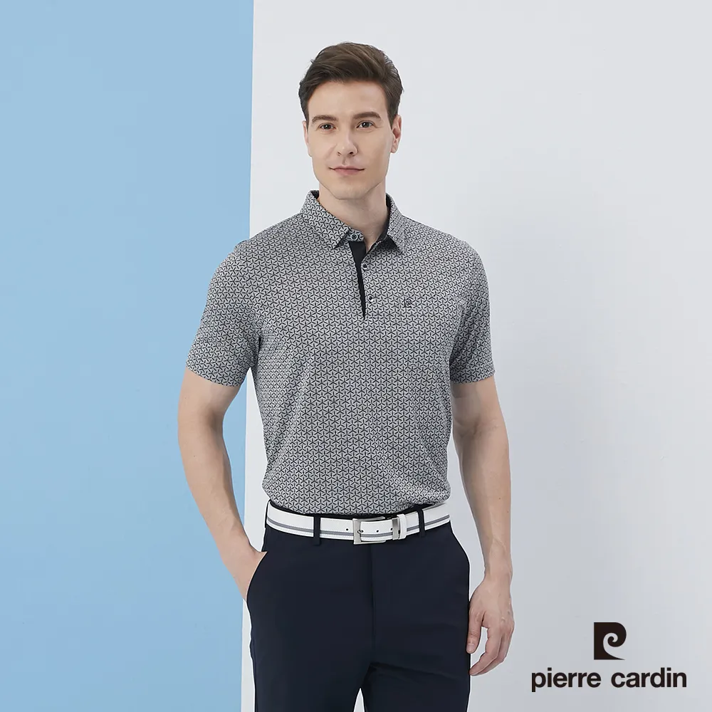 【pierre cardin 皮爾卡登】 男裝單面緹花橫條短袖polo衫-灰色 (5217203-96) 歷史價格詳細信息