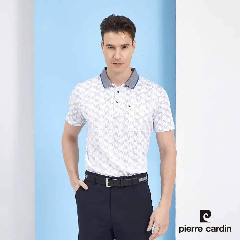 【pierre cardin 皮爾卡登】 男裝水波紋印花短袖POLO衫-天藍色 (5217257-35) 歷史價格詳細信息