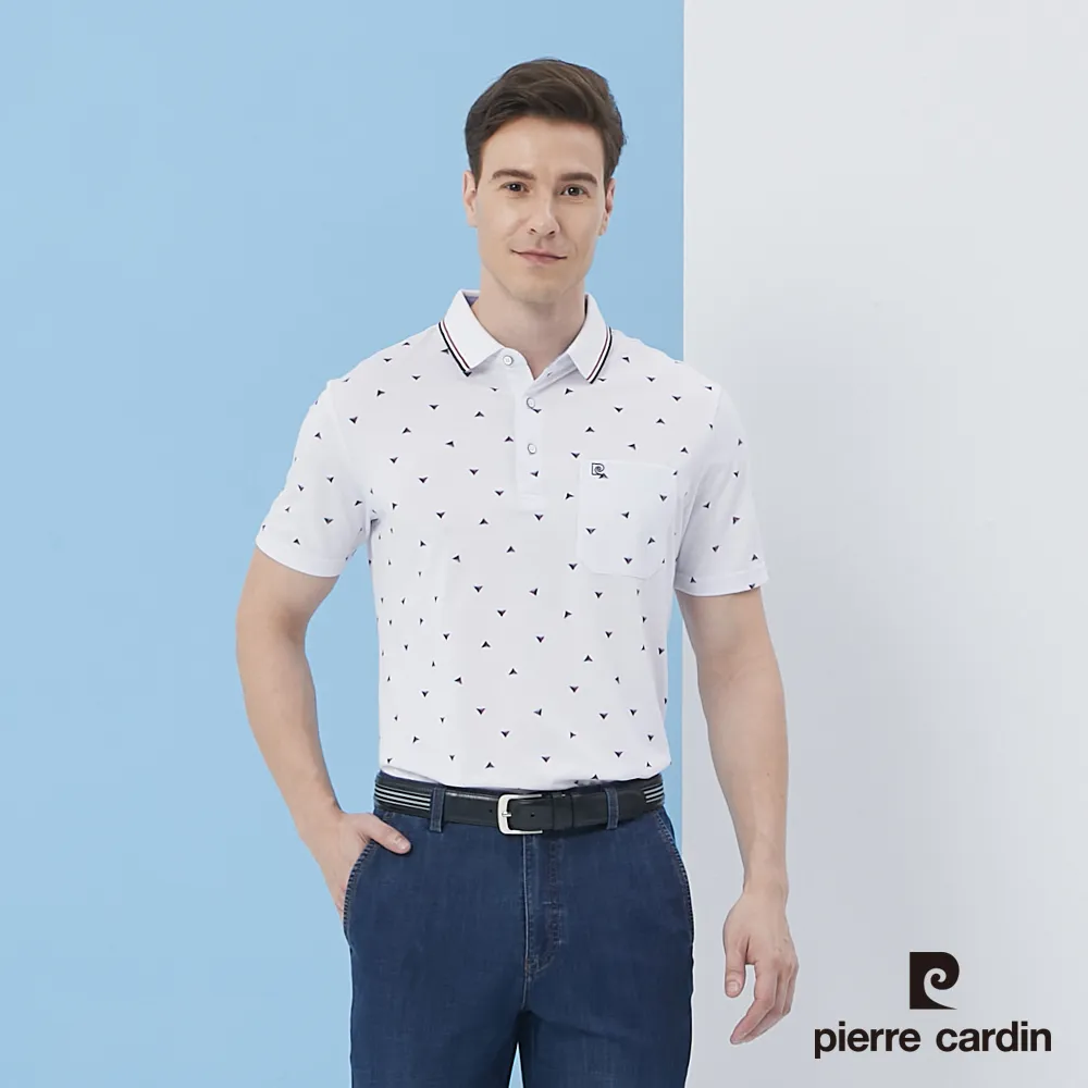 【pierre cardin 皮爾卡登】 男裝網眼印大定位格短袖POLO衫-藍色 (5217272-37) 歷史價格詳細信息