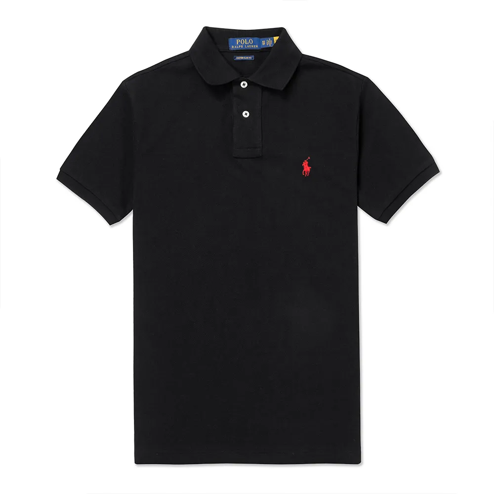 Polo Ralph Lauren RL 熱銷刺繡小馬透氣排汗短袖POLO衫(CUSTOM SLIM FIT)-深藍色 歷史價格詳細信息