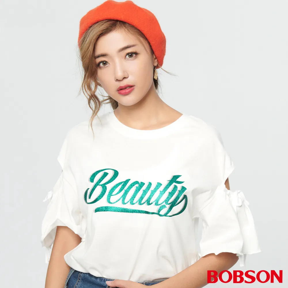 【BOBSON】女款裸肩條紋短袖上衣(藍23090-54) 歷史價格詳細信息