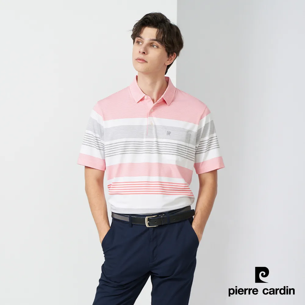 【pierre cardin 皮爾卡登】 男裝定位條紋長袖polo衫-灰 (5205203-95) 歷史價格詳細信息