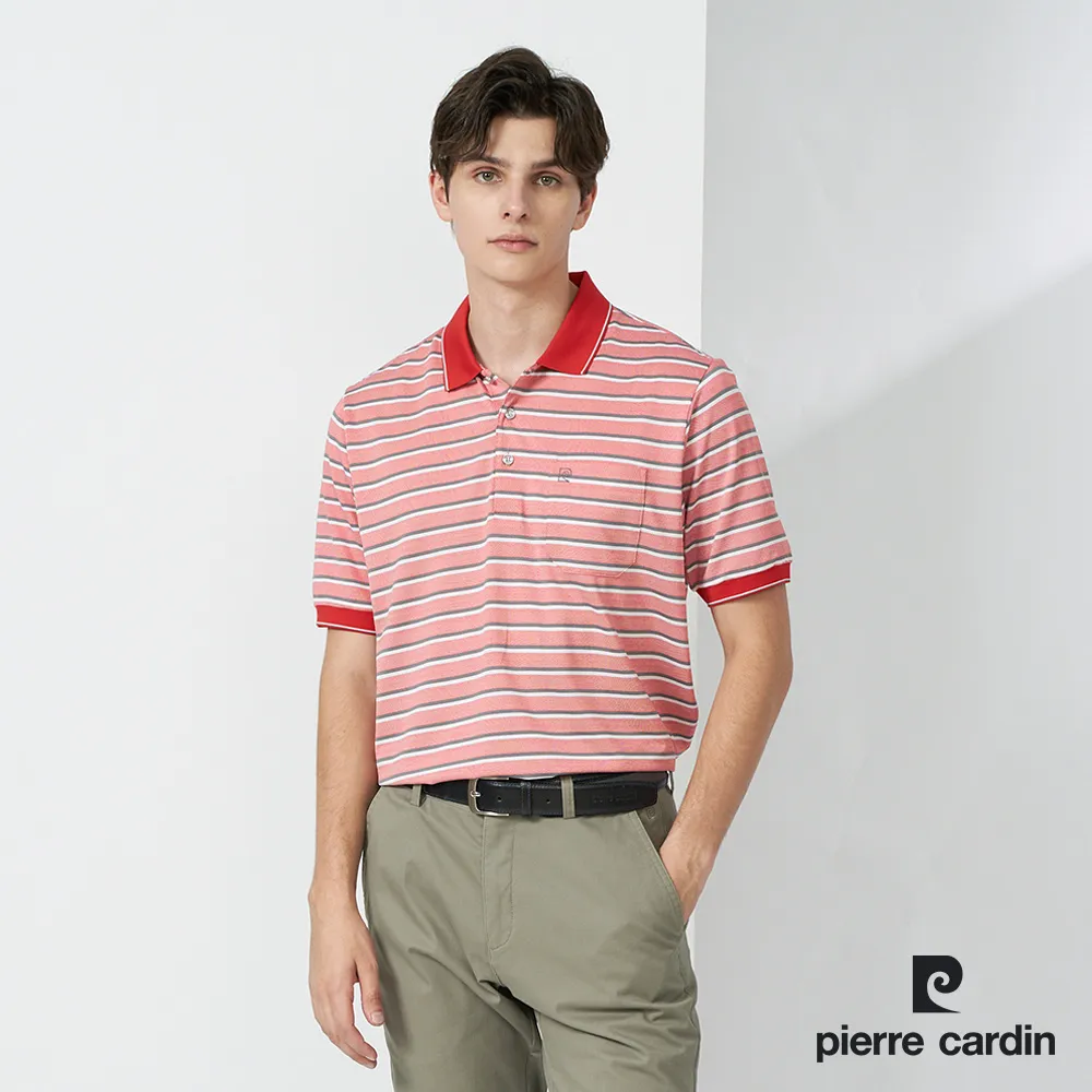 【pierre cardin 皮爾卡登】男款 Hi Cool彈力吸濕排汗條紋短袖POLO衫-深藍色 (7227262-39) 歷史價格詳細信息