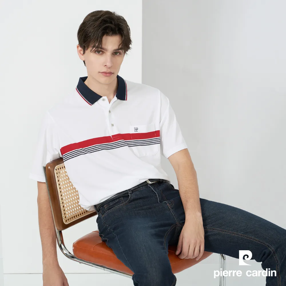 【pierre cardin 皮爾卡登】男款 Hi Cool彈力吸濕排汗條紋短袖POLO衫-深藍色 (7227262-39) 歷史價格詳細信息