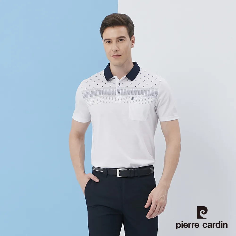【pierre cardin 皮爾卡登】 男裝印花短袖POLO衫-水藍色 (5217216-35) 歷史價格詳細信息