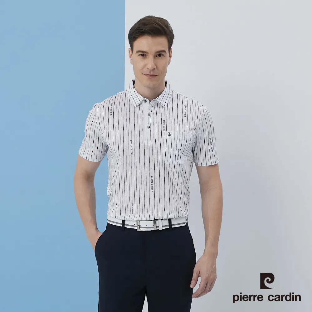【pierre cardin 皮爾卡登】 男裝印花短袖POLO衫-水藍色 (5217216-35) 歷史價格詳細信息