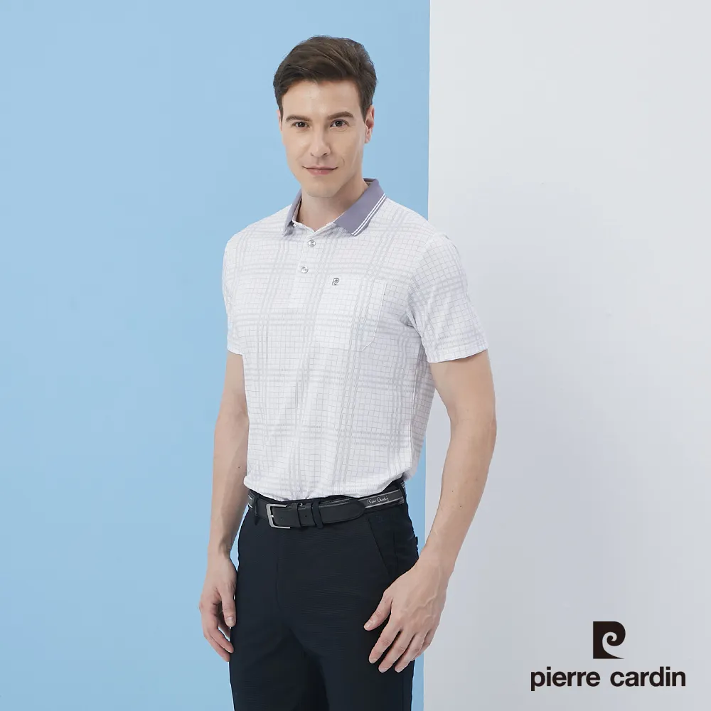 【pierre cardin 皮爾卡登】 男裝印花短袖POLO衫-水藍色 (5217216-35) 歷史價格詳細信息