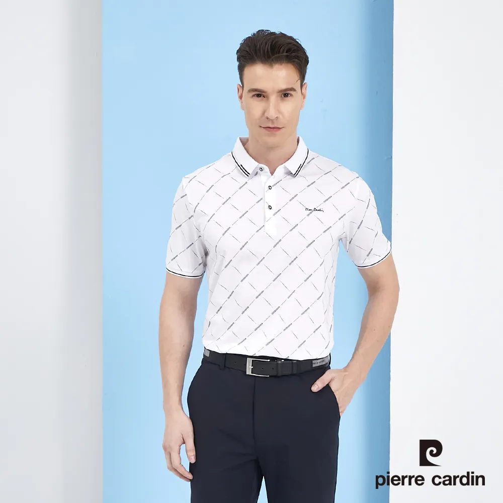 【pierre cardin 皮爾卡登】 男裝印花短袖POLO衫-水藍色 (5217216-35) 歷史價格詳細信息
