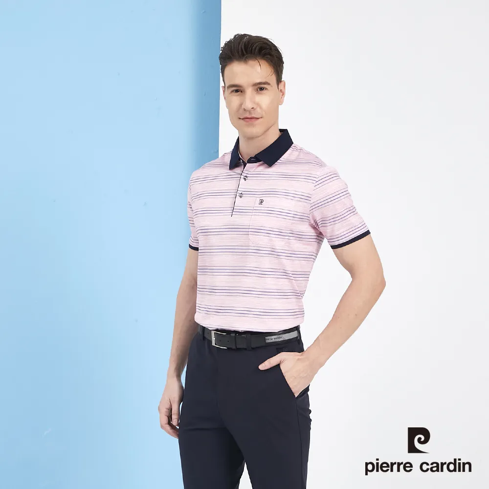 【pierre cardin 皮爾卡登】 男裝印花短袖POLO衫-水藍色 (5217216-35) 歷史價格詳細信息