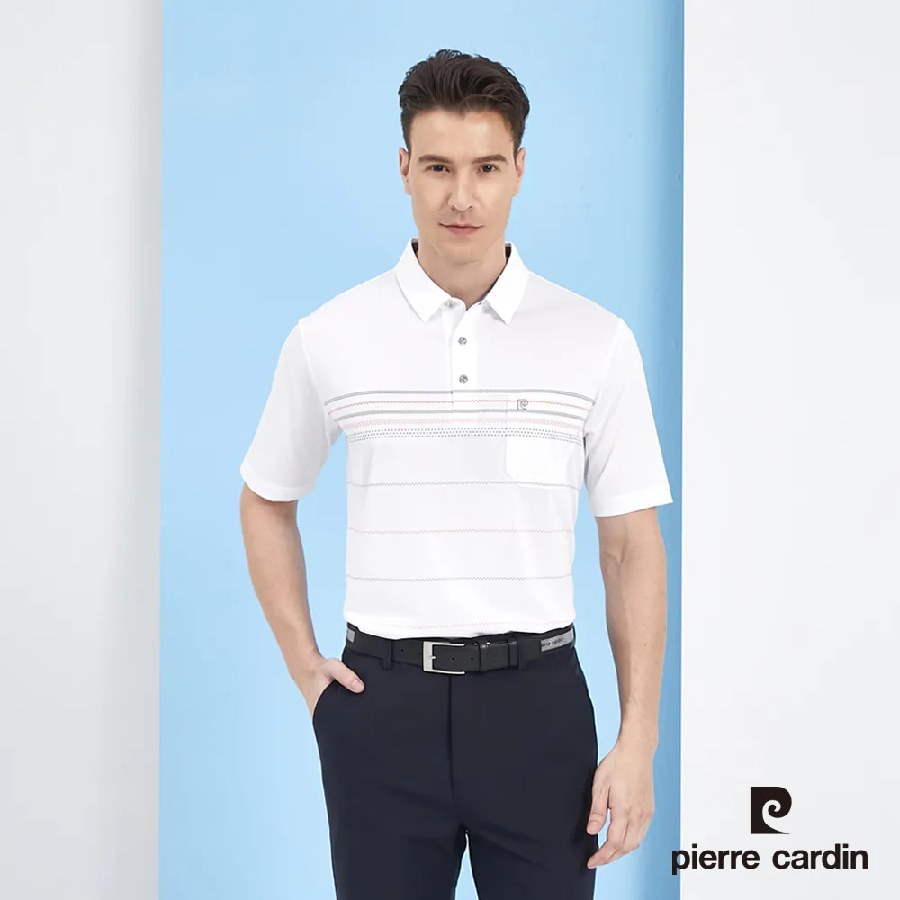 【pierre cardin 皮爾卡登】 男裝定位橫條短袖POLO衫-水藍色 (5217260-35) 歷史價格詳細信息