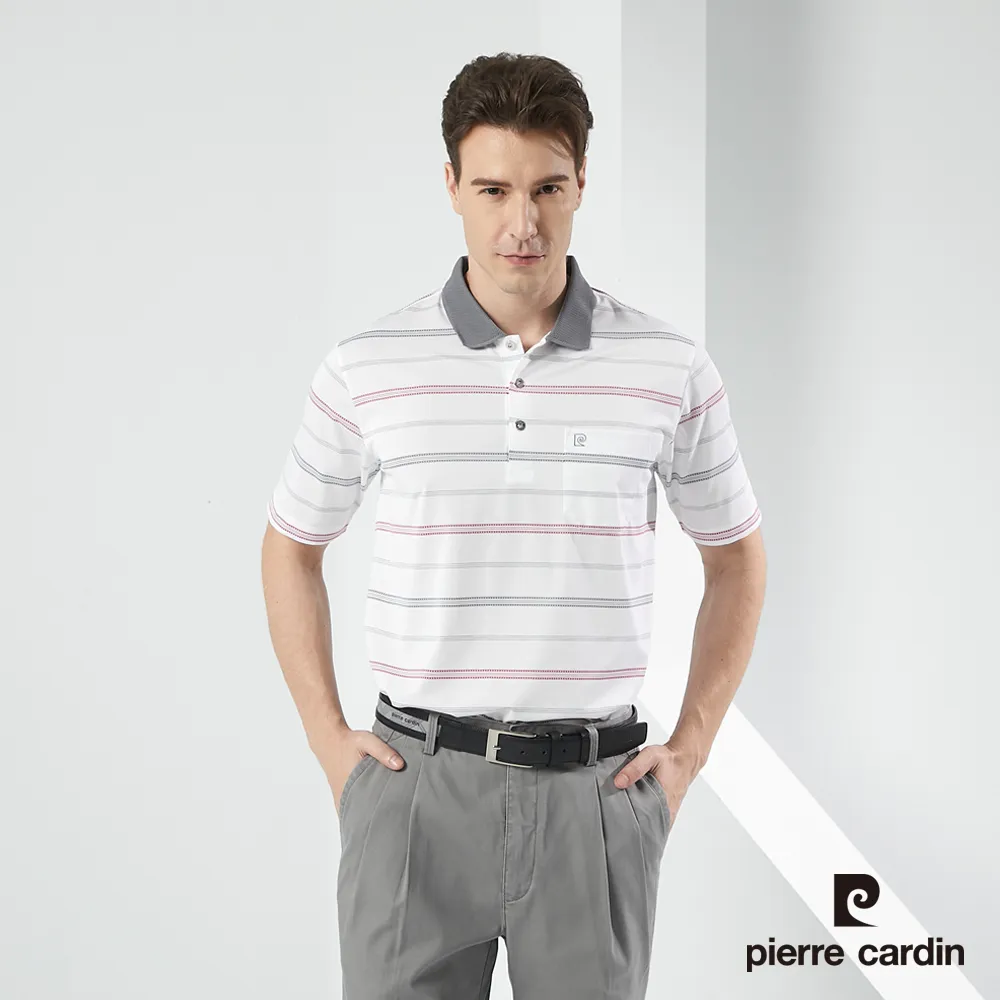 【pierre cardin 皮爾卡登】 男裝吸濕排汗定位橫條短袖polo衫-深藍色 (5217292-38) 歷史價格詳細信息