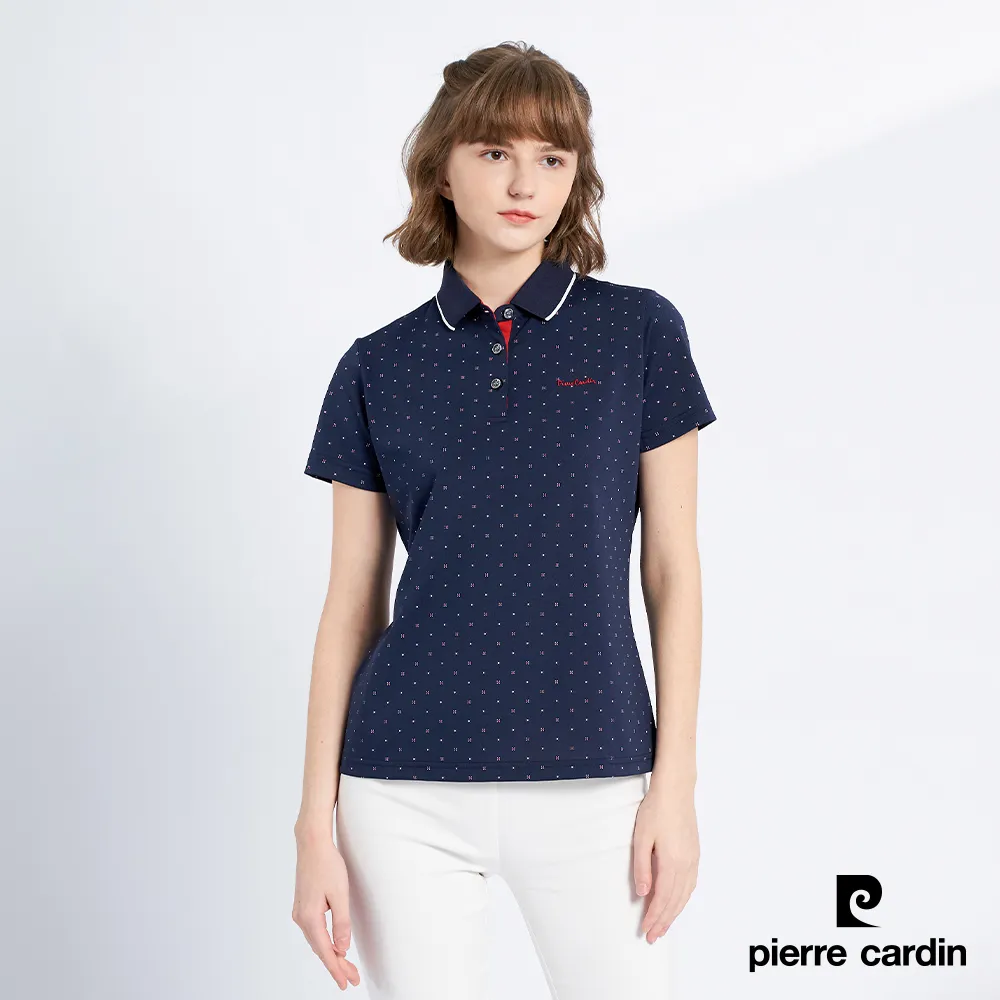 【pierre cardin 皮爾卡登】女款 彈性吸濕排汗胸前定位斜紋薄長袖POLO衫-桃紅色 (4195202-76) 歷史價格詳細信息