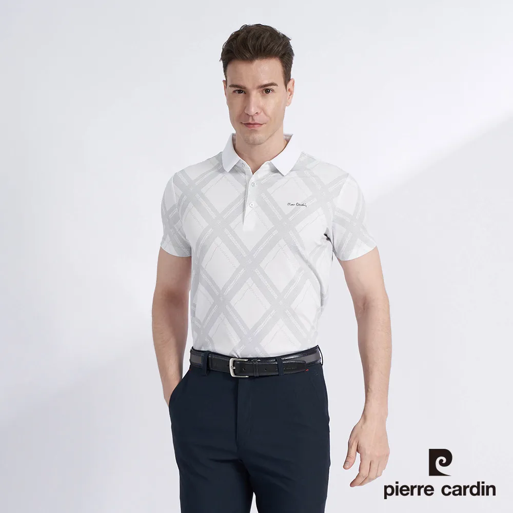 【pierre cardin 皮爾卡登】男款 棉質混紡菱格紋印花門襟拉鍊長袖POLO衫-丈青色 (5225296-39) 歷史價格詳細信息