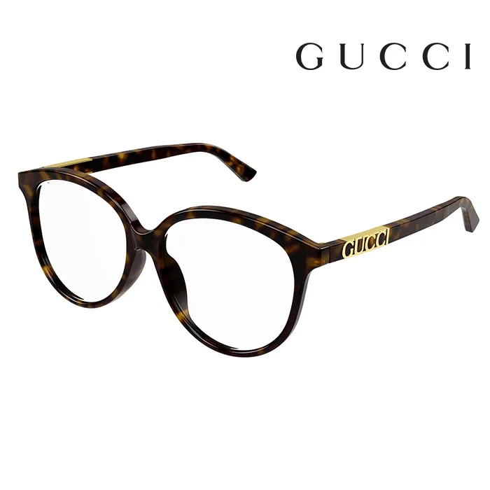 【Gucci】古馳 光學鏡框 GG1197OA 002 56mm 大鏡面 多邊形框眼鏡 LOGO鏡腳 奶茶色/金框 歷史價格詳細信息