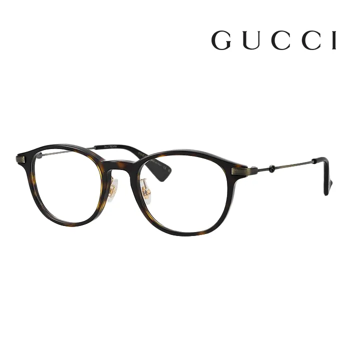 【Gucci】古馳 光學鏡框 GG1197OA 002 56mm 大鏡面 多邊形框眼鏡 LOGO鏡腳 奶茶色/金框 歷史價格詳細信息