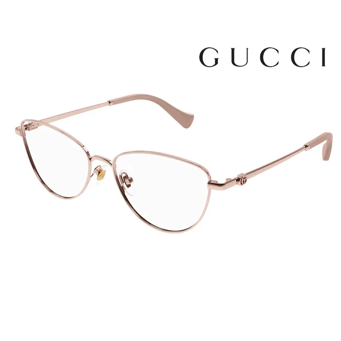 【Gucci】古馳 光學鏡框 GG1197OA 002 56mm 大鏡面 多邊形框眼鏡 LOGO鏡腳 奶茶色/金框 歷史價格詳細信息