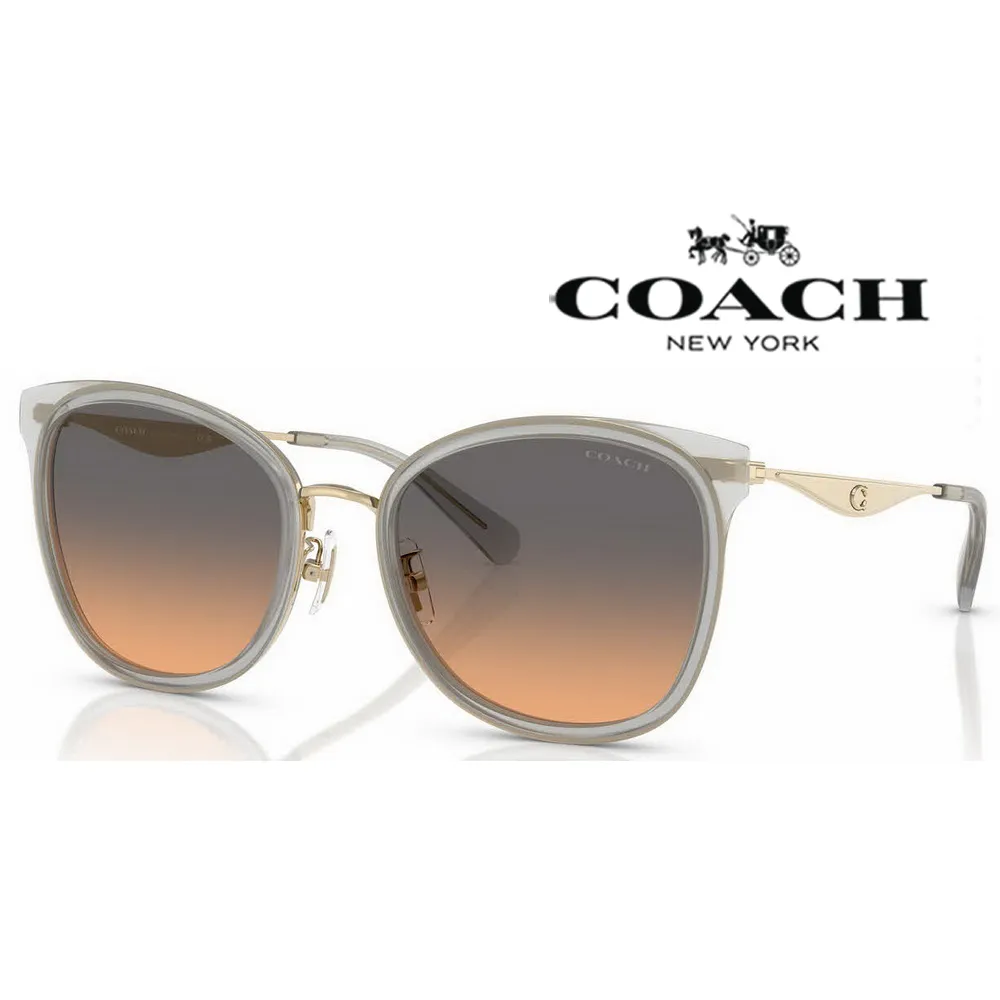 COACH 蔻馳 亞洲版 時尚太陽眼鏡 框面精緻水鑽設計 HC8413BD 50023C 黑框漸層灰鏡片 公司貨 歷史價格詳細信息