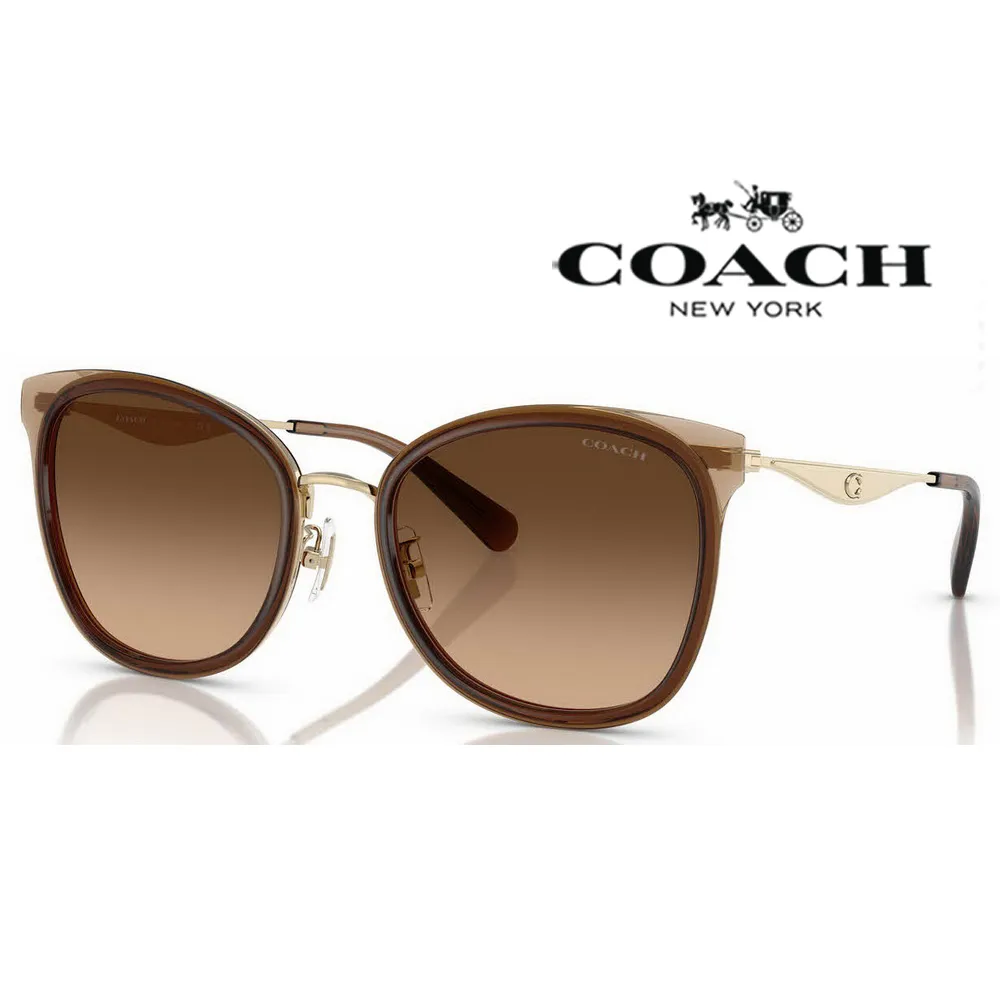 COACH 蔻馳 亞洲版 時尚太陽眼鏡 框面精緻水鑽設計 HC8413BD 50023C 黑框漸層灰鏡片 公司貨 歷史價格詳細信息