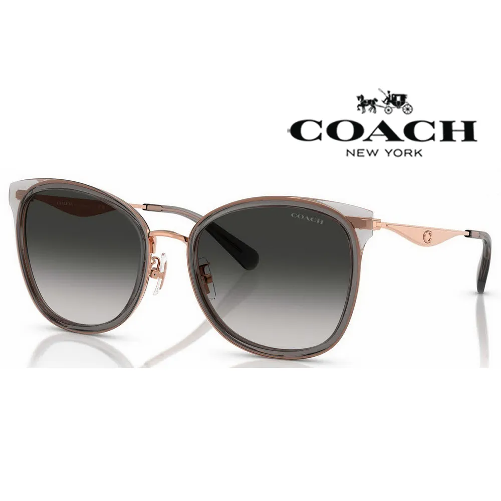 COACH 蔻馳 亞洲版 時尚太陽眼鏡 框面精緻水鑽設計 HC8413BD 50023C 黑框漸層灰鏡片 公司貨 歷史價格詳細信息