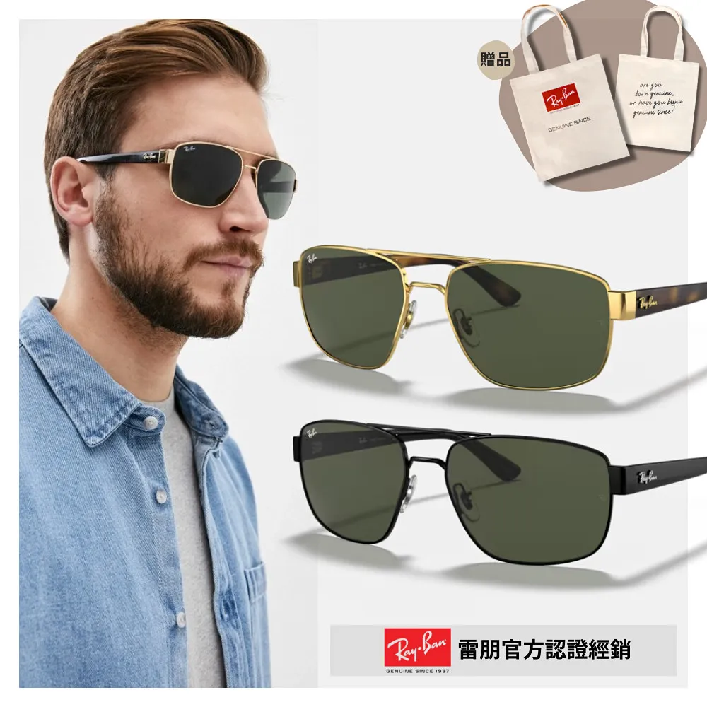 【RayBan 雷朋】雙槓太陽眼鏡(RB3663-002/31 60mm) 歷史價格詳細信息