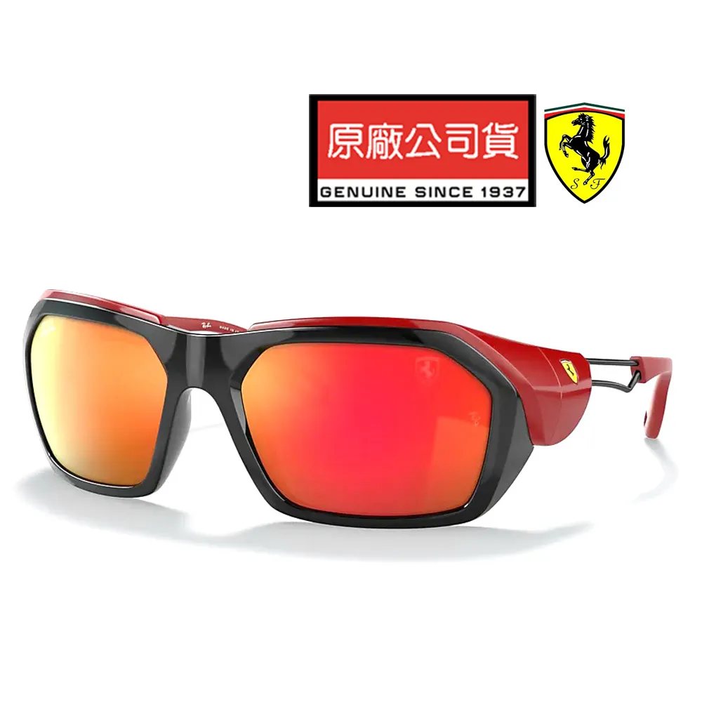 RAY BAN 雷朋 限量法拉利聯名款 包覆太陽眼鏡 RB4367M F650/71 黑框墨綠鏡片 公司貨 歷史價格詳細信息