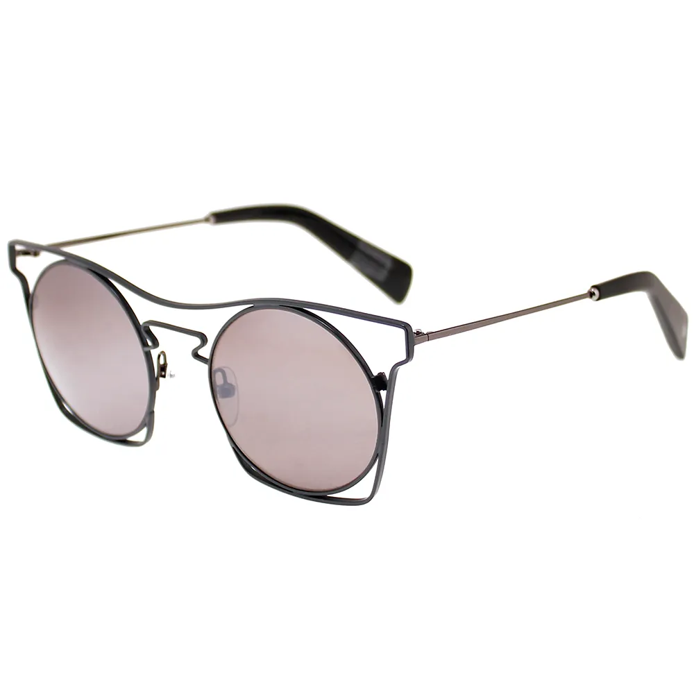 山本耀司Yohji Yamamoto 結構美學鏤空圓眉框太陽眼鏡【槍色+藍鏡】YY7012-639 歷史價格詳細信息