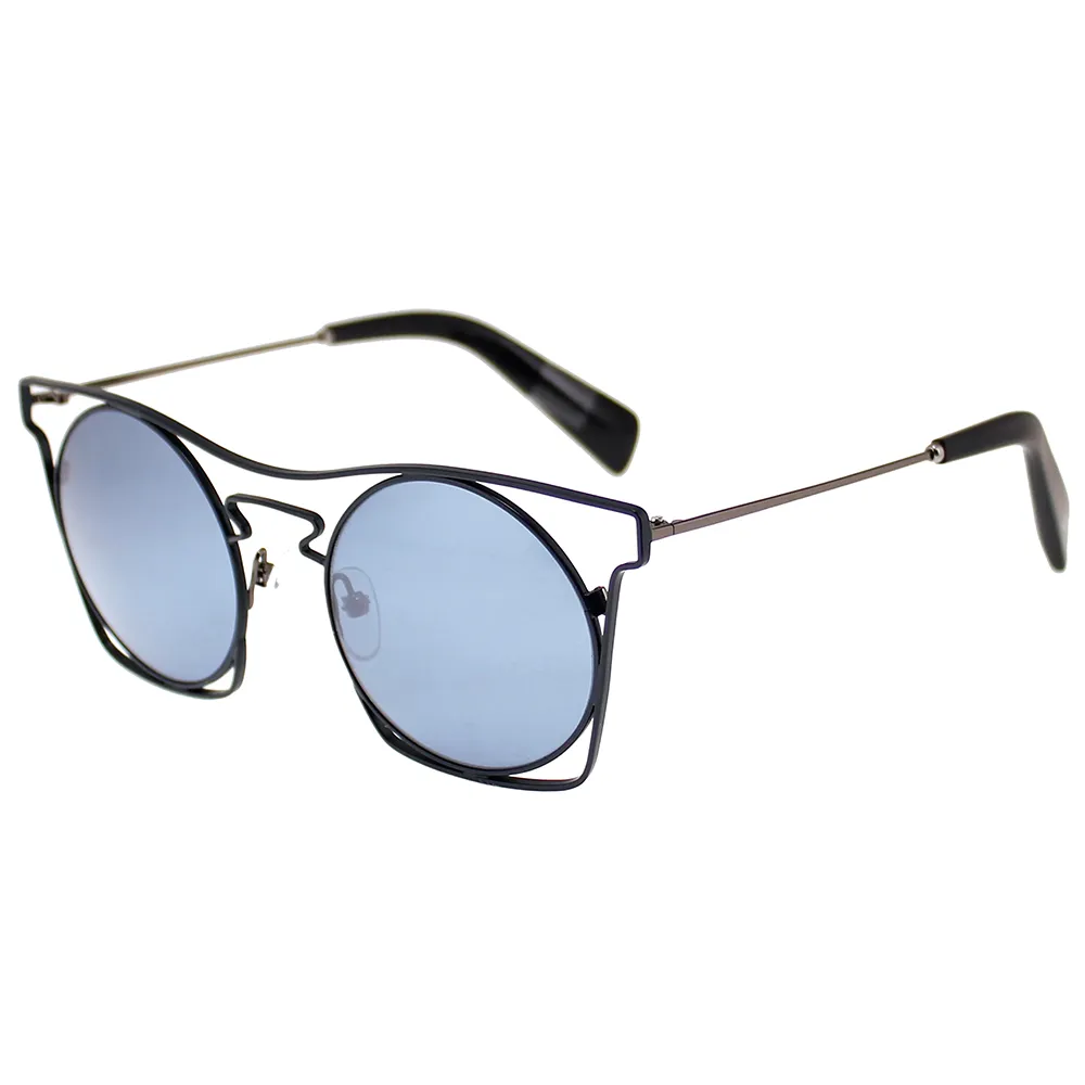 山本耀司Yohji Yamamoto 結構美學鏤空圓眉框太陽眼鏡【槍色+藍鏡】YY7012-639 歷史價格詳細信息
