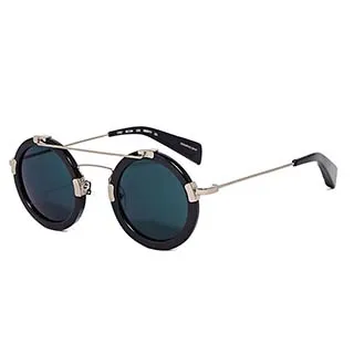 山本耀司Yohji Yamamoto 結構美學鏤空圓眉框太陽眼鏡【槍色+藍鏡】YY7012-639 歷史價格詳細信息