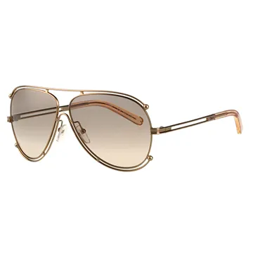 CHLOE太陽眼鏡 廣告熱銷金屬飛官款(金-漸層藍) #CE134S 793 歷史價格詳細信息