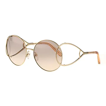 CHLOE太陽眼鏡 廣告熱銷金屬飛官款(金-漸層藍) #CE134S 793 歷史價格詳細信息