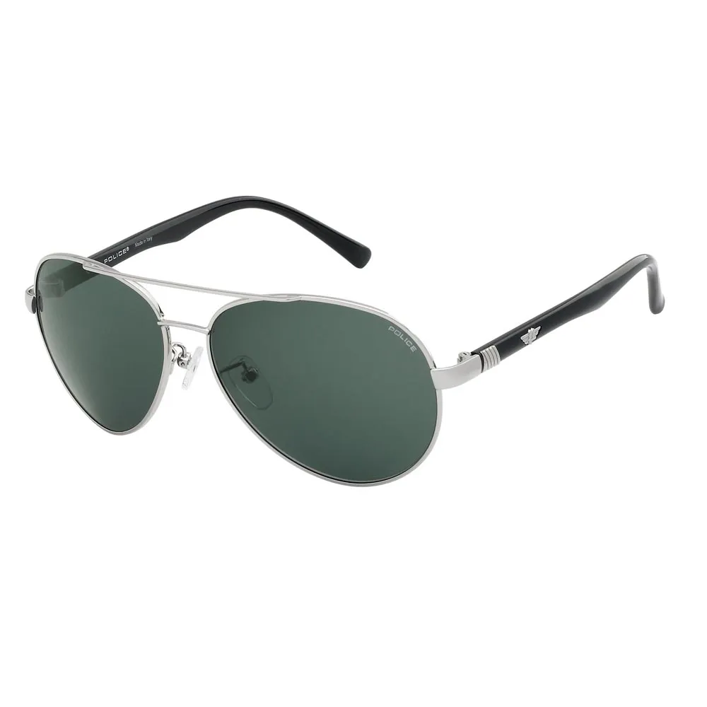 POLICE 時尚飛行員太陽眼鏡★金屬質感框面★(黑+藍) POS8641-579B 歷史價格詳細信息
