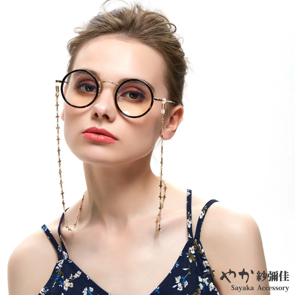 【Sayaka紗彌佳】歐美時尚珍珠垂墜太陽眼鏡鏤空金屬鍊防滑鍊 歷史價格詳細信息