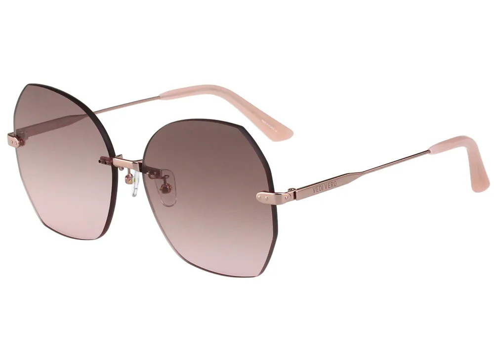 【VEDI VERO】VVA91 BRG 造型款 多邊形太陽眼鏡 無邊墨鏡 金框/茶色鏡片 62mm 歷史價格詳細信息
