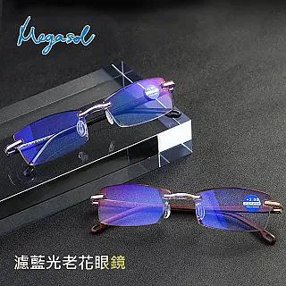 【MEGASOL】輕量彈性記憶鈦金屬濾藍光漸進多焦老花眼鏡-KZ-JY001(老花眼鏡.視野清晰.時尚美觀) 歷史價格詳細信息