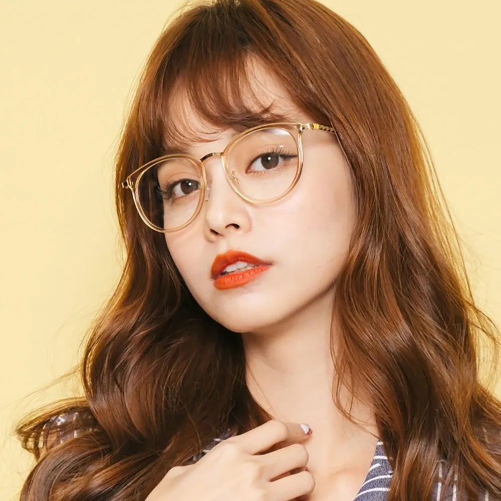 【ALEGANT】韓版拼接設計潮流深栗棕波士頓框金屬鏡腳UV400濾藍光眼鏡 歷史價格詳細信息