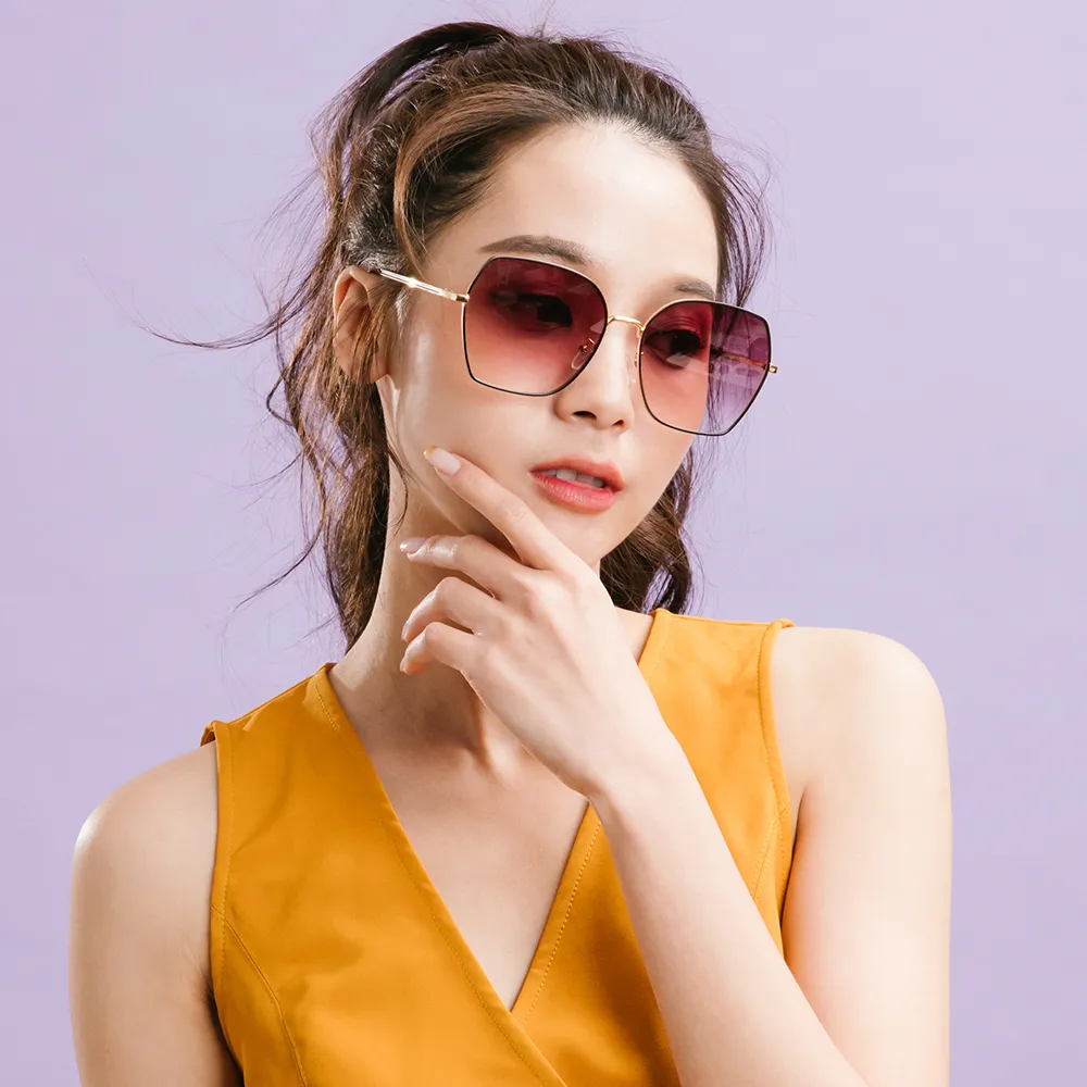 【ALEGANT】韓潮街拍時尚墨羽藍金框幾何造型墨鏡/UV400太陽眼鏡 歷史價格詳細信息