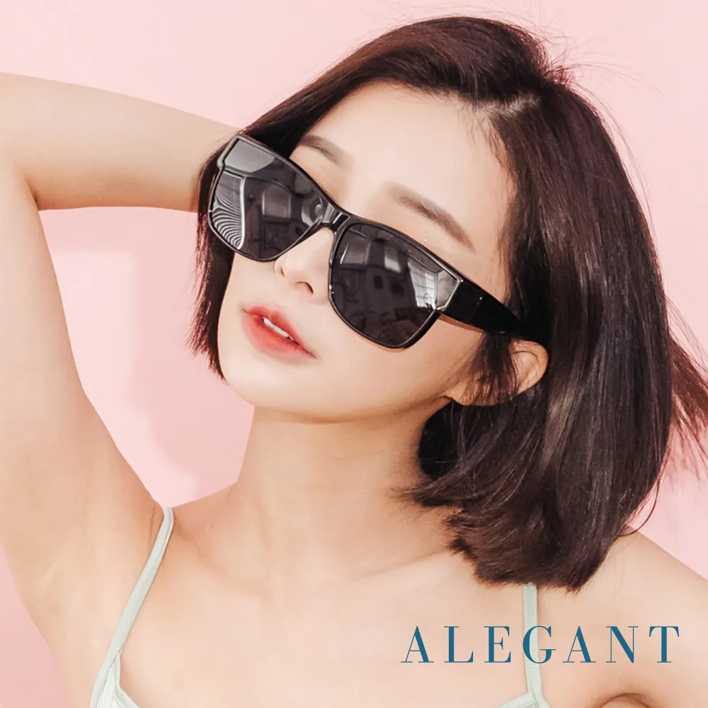 【ALEGANT】潮流烤漆黑方框可彎折鏡腳全罩式寶麗來偏光墨鏡/外掛式UV400太陽眼鏡/包覆套鏡 歷史價格詳細信息