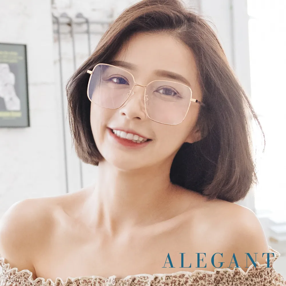【ALEGANT】金露的伏夏窗花(日系古著簡約琉璃金細方框UV400濾藍光眼鏡) 歷史價格詳細信息