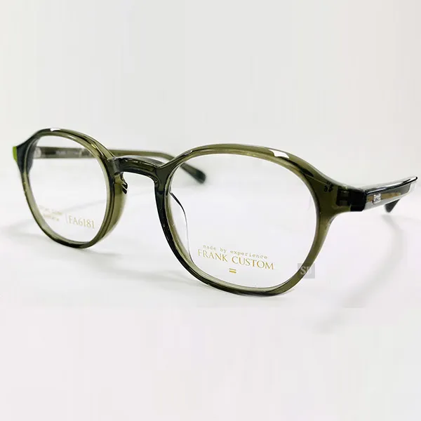 【Frank Custom】鈦金屬 光學眼鏡鏡框 FA6176 C2 果凍膠框 眉框 圓框眼鏡 透明杏色 50mm 歷史價格詳細信息