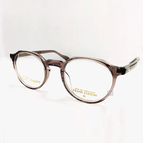 【Frank Custom】鈦金屬 光學眼鏡鏡框 FA6176 C2 果凍膠框 眉框 圓框眼鏡 透明杏色 50mm 歷史價格詳細信息