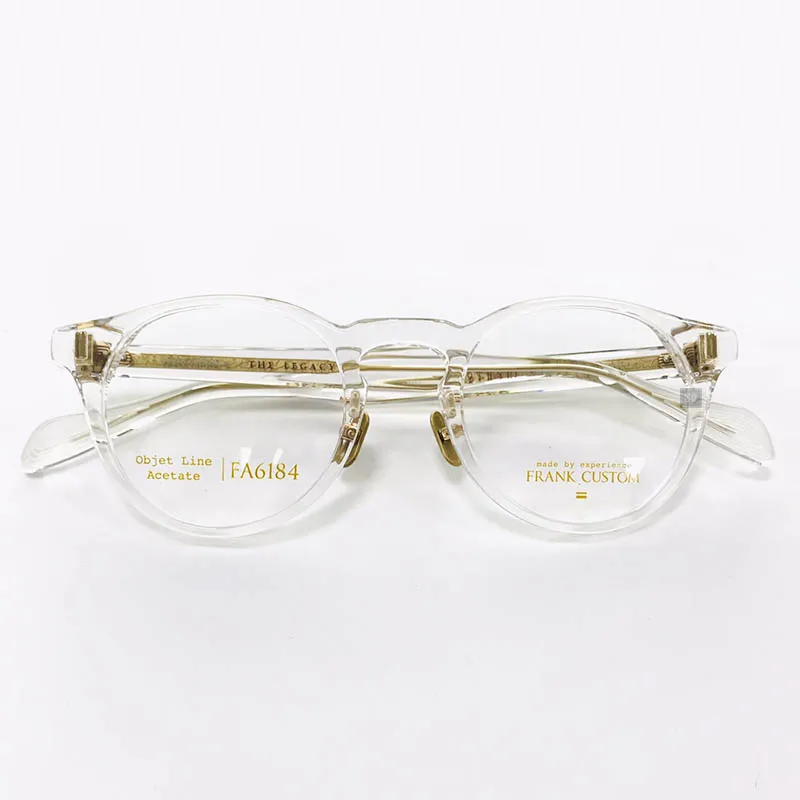 【Frank Custom】鈦金屬 光學眼鏡鏡框 FA6176 C2 果凍膠框 眉框 圓框眼鏡 透明杏色 50mm 歷史價格詳細信息