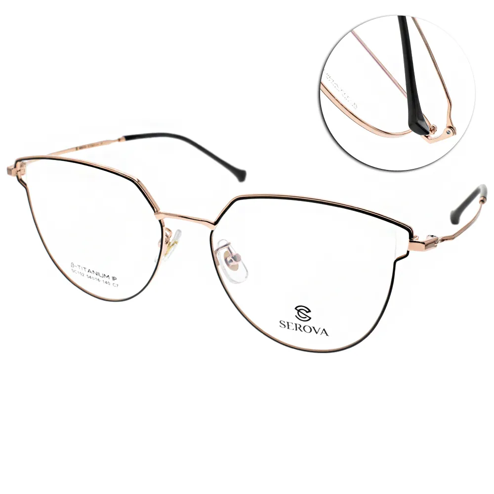 SEROVA眼鏡 雙槓復古造型款(黑-銀) #SL326 C36 歷史價格詳細信息