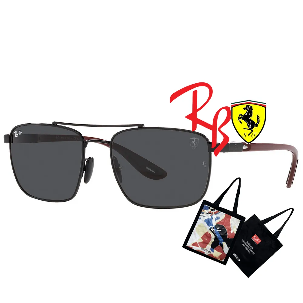 RAY BAN 雷朋 限量法拉利聯名款 時尚太陽眼鏡 RB3659M F002/6G 黑框水銀深灰鏡片 公司貨 歷史價格詳細信息