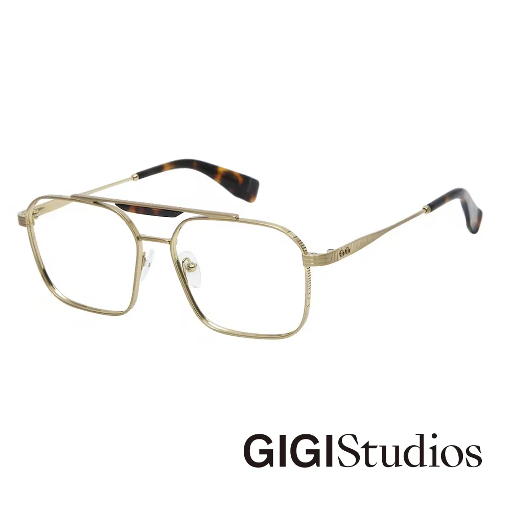 【GIGI Studios】雙槓鈦金刻線光學眼鏡(暗金 - SPIELBERG-6784/7) 歷史價格詳細信息