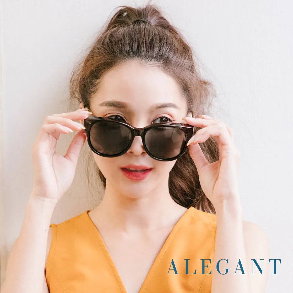 【ALEGANT】烏茶黑清新簡練品味設計波士頓圓框墨鏡/UV400太陽眼鏡 歷史價格詳細信息
