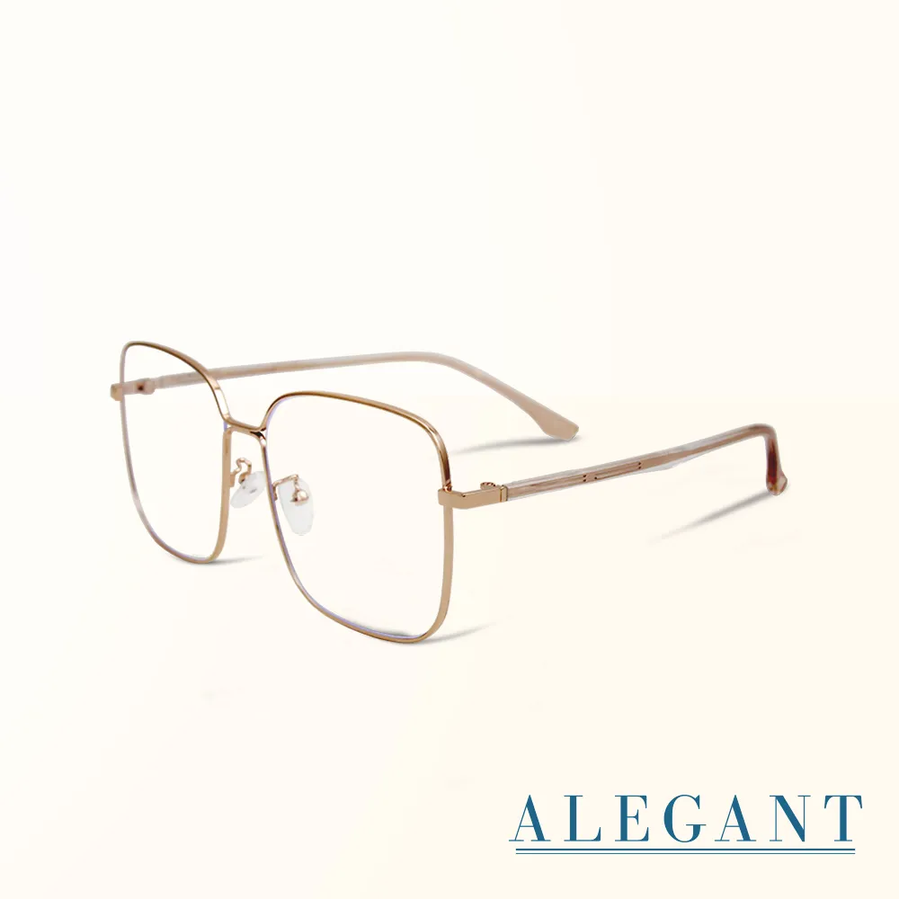 【ALEGANT】金露的伏夏窗花(日系古著簡約琉璃金細方框UV400濾藍光眼鏡) 歷史價格詳細信息